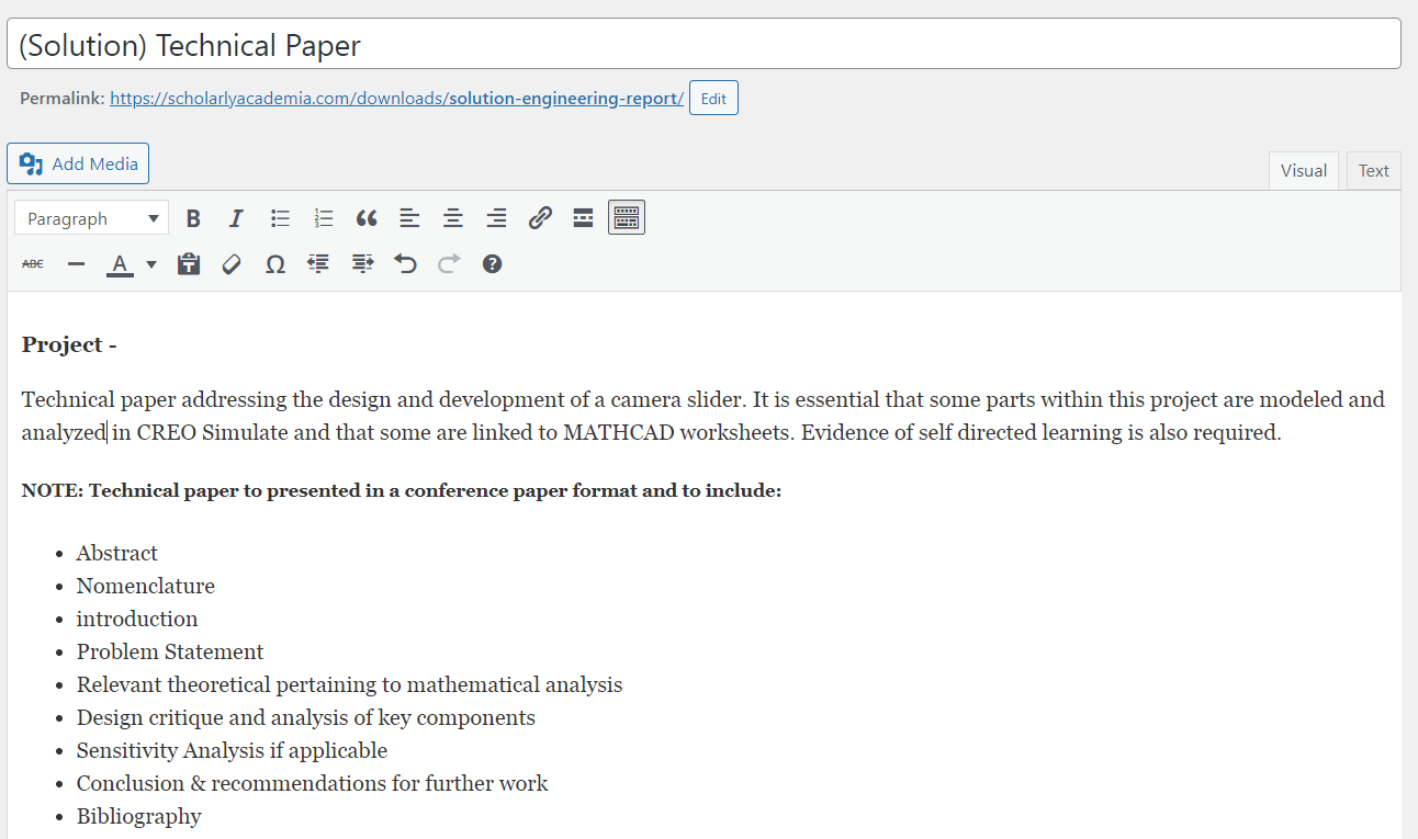 (Solution) Technical Paper